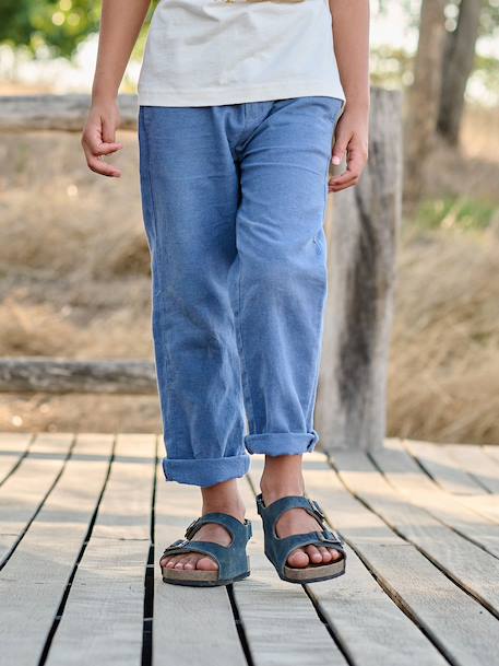 Pantalon garçon léger morphologie médium bleu 1 - vertbaudet enfant 