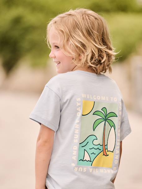 T-shirt garçon motifs devant et dos anthracite+blanc+bleu ciel+bleu océan 21 - vertbaudet enfant 