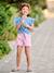 Short fille facile à enfiler mauve+vert d'eau 1 - vertbaudet enfant 