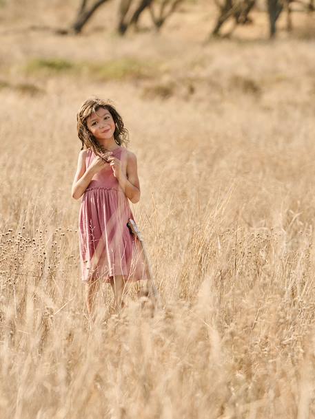 Robe fille sans manches kaki+vieux rose 5 - vertbaudet enfant 