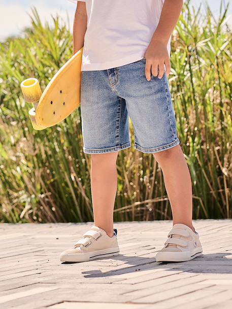 Bermuda en denim garçon taille ajustable double stone+stone 8 - vertbaudet enfant 