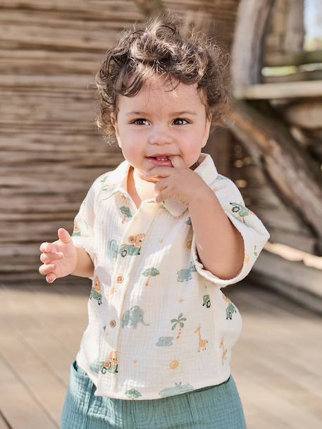 Ensemble chemise short bébé garçon vert émeraude 9 - vertbaudet enfant 