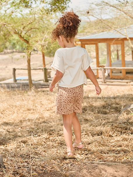 Short twill fille imprimé beige 7 - vertbaudet enfant 