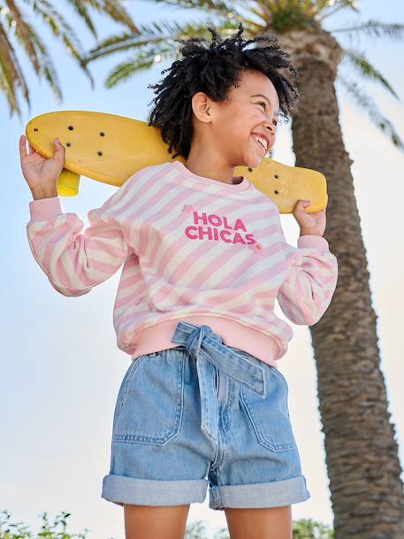 Sweat fille imprimé rose 2 - vertbaudet enfant 