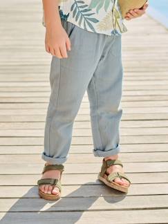 -Pantalon gaze de coton garçon taille ajustable