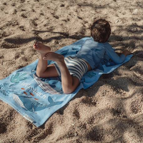 Serviette de plage Ocean World Bleu, marron, blanc 3 - vertbaudet enfant 