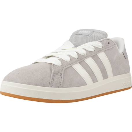 Baskets garçon en cuir à lacets court Gris grey 4 - vertbaudet enfant 
