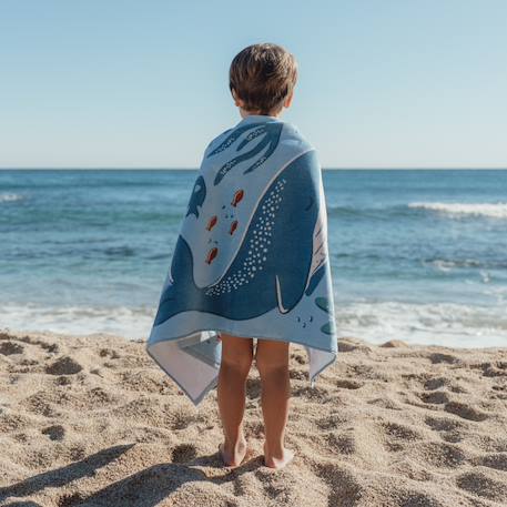 Serviette de plage Ocean World Bleu, marron, blanc 6 - vertbaudet enfant 