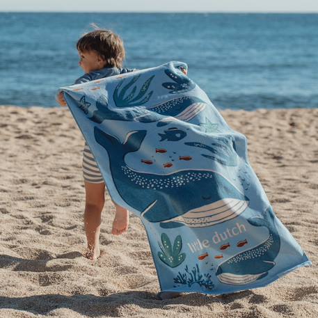 Serviette de plage Ocean World Bleu, marron, blanc 2 - vertbaudet enfant 