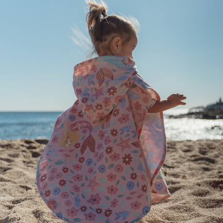 Poncho de bain Dreamy mermaid en coton bio Rose, violet, vert 5 - vertbaudet enfant 