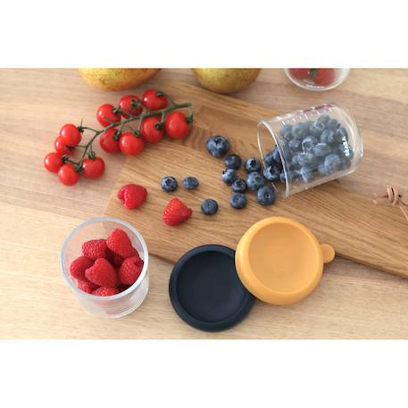 Lot de 2 portions repas en verre 250 ml Bleu nuit/miel+Vert sauge/gazelle 2 - vertbaudet enfant 