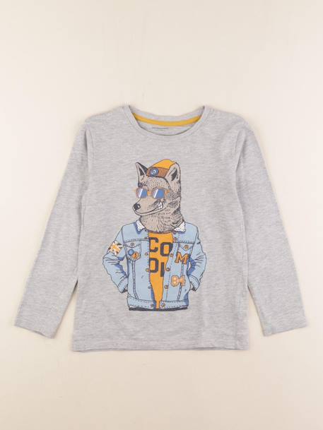 Tee-shirt - 8 ans Gris 1 - vertbaudet enfant 
