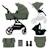 Poussette 3 en 1 Kinderkraft YOXI avec Nacelle Transformable, Siège Réversible, MINK PRO i-Size et Roues Increvables Gris clair+Vert 7 - vertbaudet enfant 