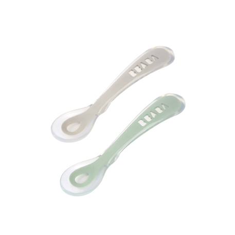 Lot 2 cuillères 2ème âge silicone avec boite de transport Naturel 4 - vertbaudet enfant 