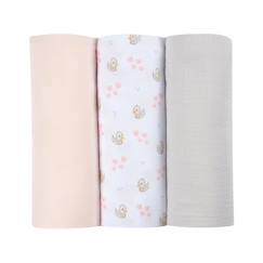 Puériculture-Lot de 3 langes en coton
