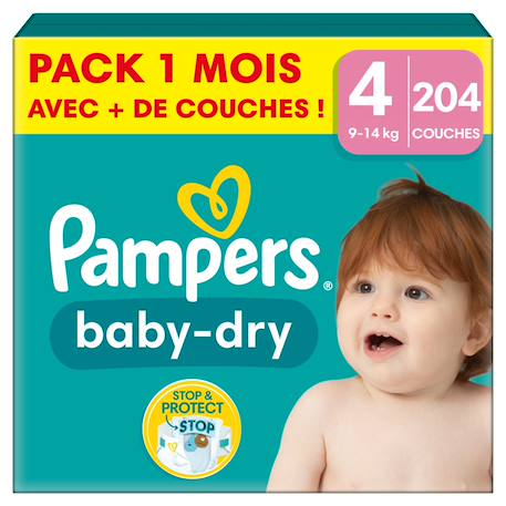 204 couches baby-dry, taille 4, 9-14 kg Blanc 1 - vertbaudet enfant 
