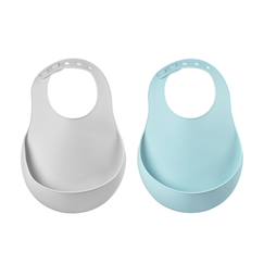 Puériculture-Lot de 2 bavoirs en silicone
