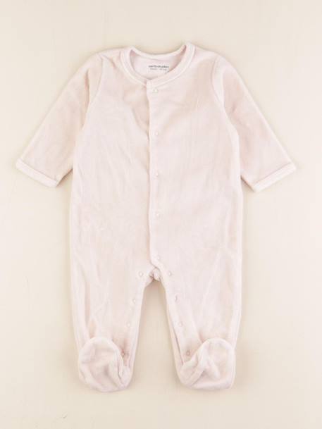 Pyjama velours - 6 mois Rose 1 - vertbaudet enfant 