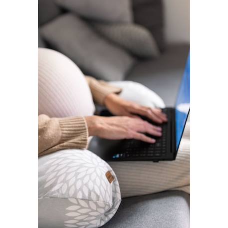 Coussin d'allaitement confortable et multifonctions big flopsy Argile beige+Fleur gris+Rose épanouie 8 - vertbaudet enfant 