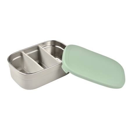 Boîte à repas en inox et silicone Gris velours / rose poudrée+Gris velours / vert sauge 12 - vertbaudet enfant 