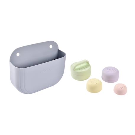 Coffret de bain bébé avec panier et jouets de bain silicone Galet 3 - vertbaudet enfant 