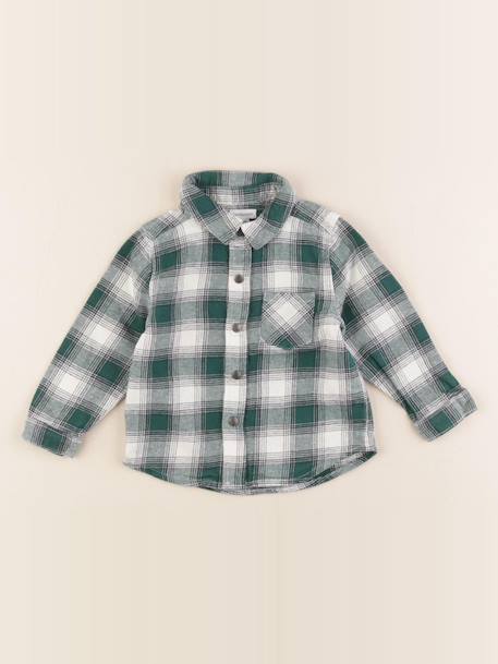 Chemise - 18 mois Blanc, vert 1 - vertbaudet enfant 