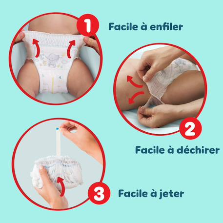 192 couches-culottes premium protection, taille 3 Blanc 2 - vertbaudet enfant 