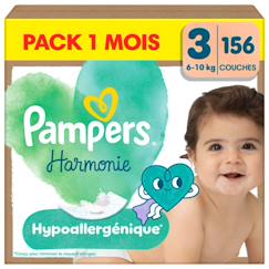 Puériculture-Toilette de bébé-Propreté et change-Couches jetables-Harmonie, taille 3, 156 couches