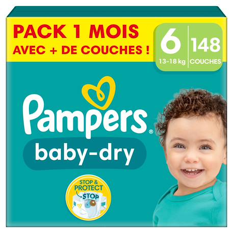 148 couches baby-dry, taille 6, 13-18 kg Blanc 1 - vertbaudet enfant 