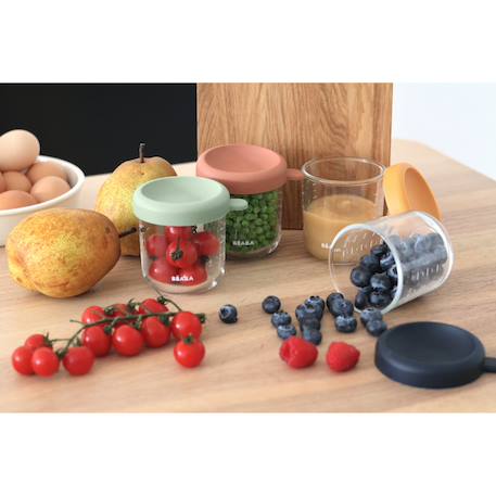 Lot de 4 portions repas en verre 250 ml Mélange couleurs 2 - vertbaudet enfant 