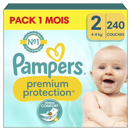 240 couches premium protection, taille 2, 4-8 kg Blanc 1 - vertbaudet enfant 