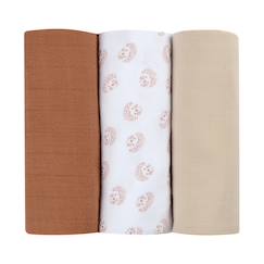 Puériculture-Allaitement-Lot de 3 langes en coton