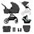 Poussette 3 en 1 Kinderkraft YOXI avec Nacelle Transformable, Siège Réversible, MINK PRO i-Size et Roues Increvables Gris clair+Vert 1 - vertbaudet enfant 