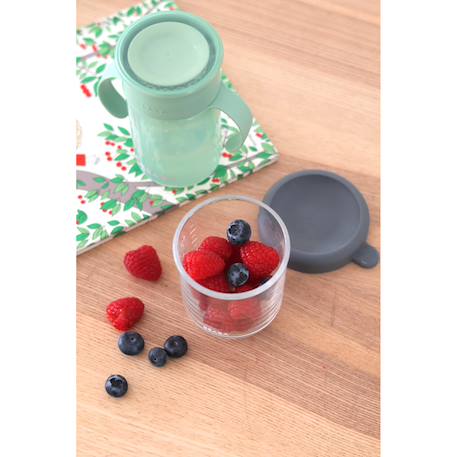 Portion repas en verre 250 ml Minéral+Terracotta+Vert sauge 4 - vertbaudet enfant 