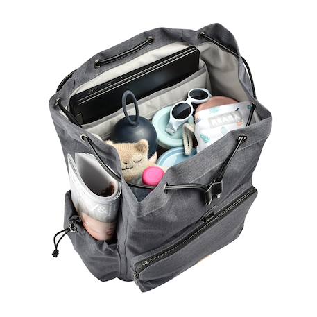 Sac à dos à langer grand volume 22 l vancouver Gris foncé 3 - vertbaudet enfant 