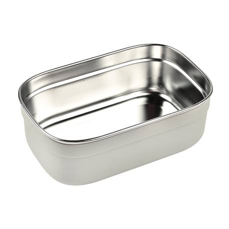 Boîte à repas en inox et silicone Gris velours / rose poudrée+Gris velours / vert sauge 4 - vertbaudet enfant 