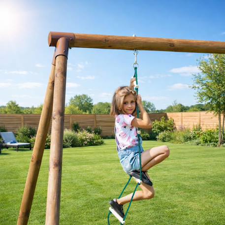 Échelle suspendue en bois pour portique Marron 2 - vertbaudet enfant 