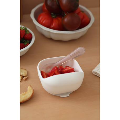 Cuillère 2ème âge en silicone Barbe à papa+Bleu 3 - vertbaudet enfant 