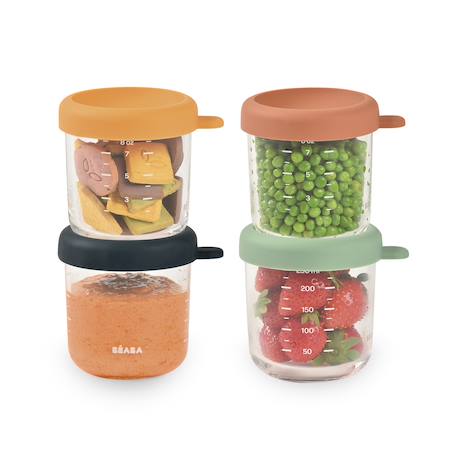 Lot de 4 portions repas en verre 250 ml Mélange couleurs 4 - vertbaudet enfant 