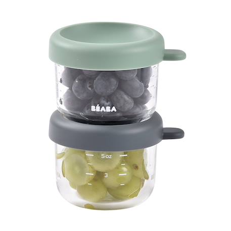 Lot de 2 portions repas en verre 150 ml Minéral / vert sauge 4 - vertbaudet enfant 