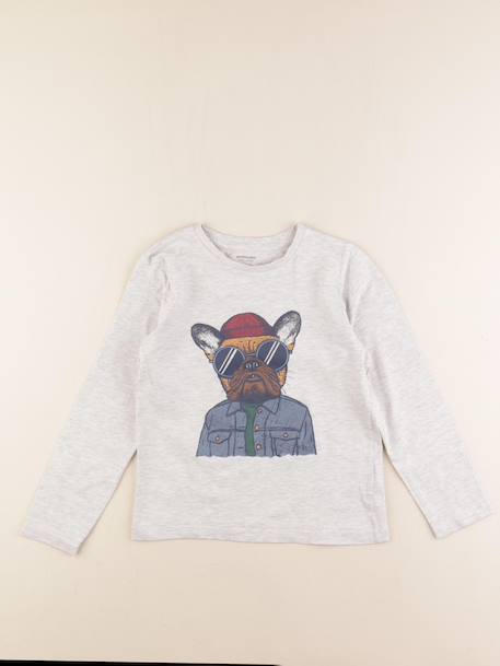 Tee-shirt - 8 ans Gris 1 - vertbaudet enfant 