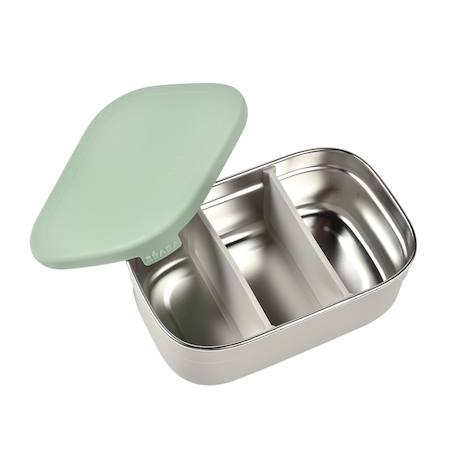 Boîte à repas en inox et silicone Gris velours / rose poudrée+Gris velours / vert sauge 9 - vertbaudet enfant 