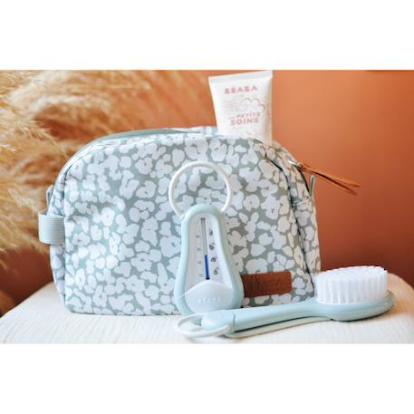 Trousse de toilette pratique et organisée Bleu marine rayé+Fleur de cerisier+Léopard+Vert sauge 6 - vertbaudet enfant 