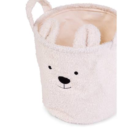 Panier de rangement 40x40x40 cm teddy Blanc cassé+Neutre 4 - vertbaudet enfant 