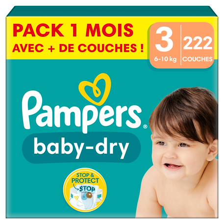 222 couches baby-dry, taille 3, 6-10 kg Blanc 1 - vertbaudet enfant 