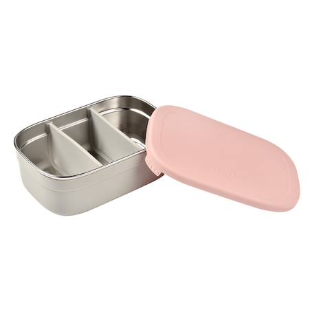 Boîte à repas en inox et silicone Gris velours / rose poudrée+Gris velours / vert sauge 6 - vertbaudet enfant 