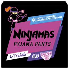 Puériculture-Toilette de bébé-Ninjamas pyjama pants fille, 60 sous-vêtement de nuit, 4-7 ans, paquet 1 mois