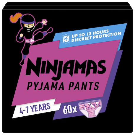 Ninjamas pyjama pants fille, 60 sous-vêtement de nuit, 4-7 ans, paquet 1 mois Multicouleur 1 - vertbaudet enfant 