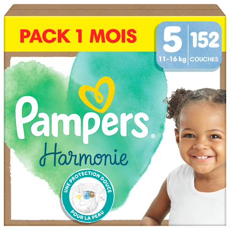 Harmonie couches taille 5, 152 couches, 11kg - 16kg pack 1 mois Blanc 1 - vertbaudet enfant 