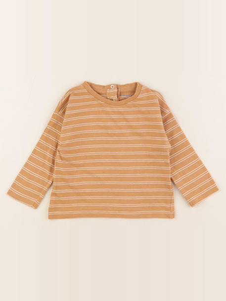 Tee-shirt - 12 mois Blanc, marron 1 - vertbaudet enfant 